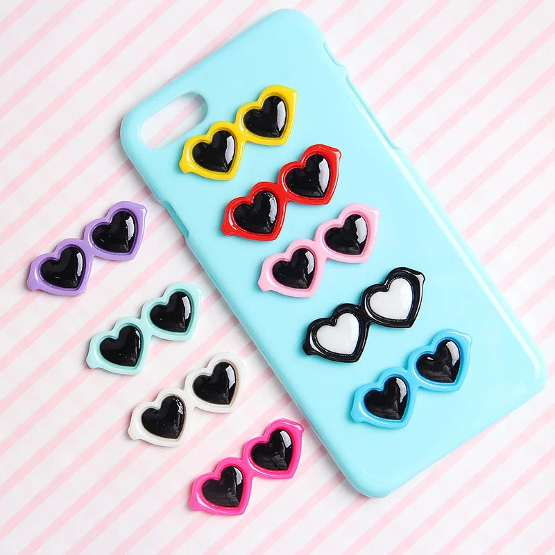 10pcs Doll Sunglasses Glasses Love Heart on Toys Dolls Princess Dress Up Accessories