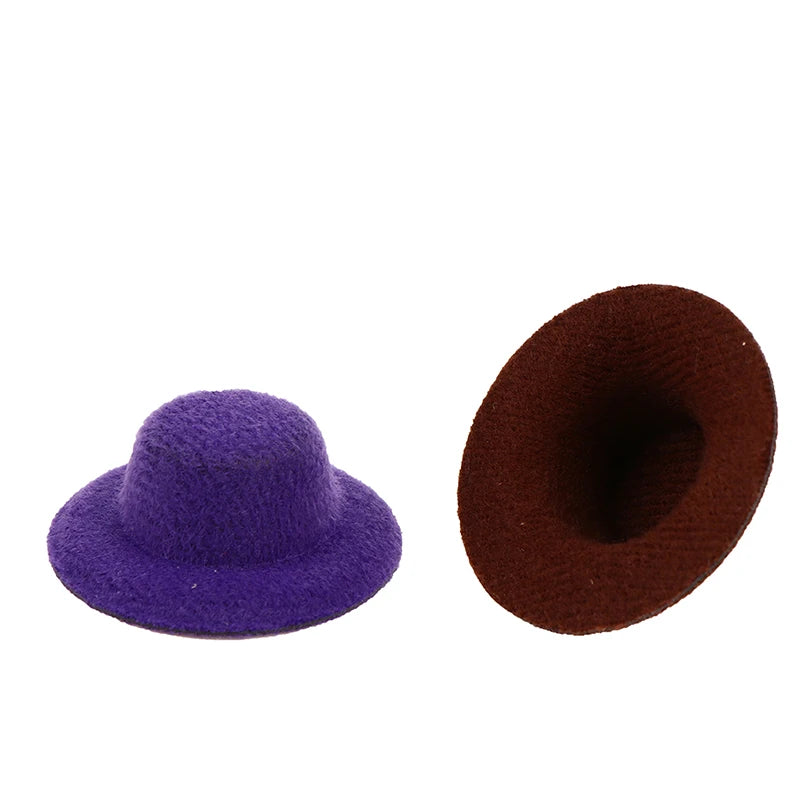 5Pcs 1:12 Dollhouse Miniature Hat Mini Dolls Hat Ornament Dolls House Accessories Kids Toys Gifts Rndom Color