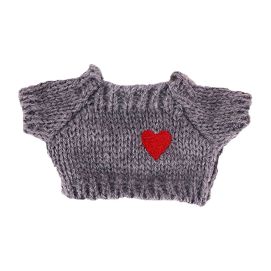 Doll Sweater+Woolen Hat For labubu 17cm Plush Doll Clothes Accessories Girl‘s Toys Birthday And Christmas Gift