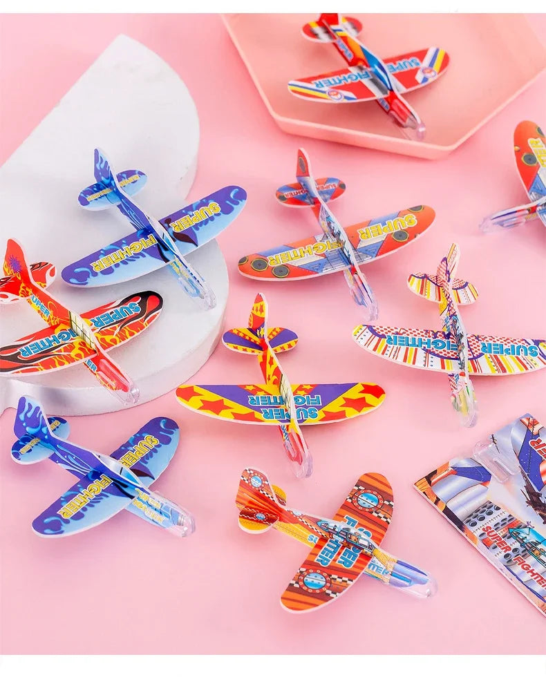 10/20Pcs Mini DIY Hand Throw Flying Glider Planes Foam Airplane Game Toys Kids Birthday Party Favors Baby Shower Fillers Gift