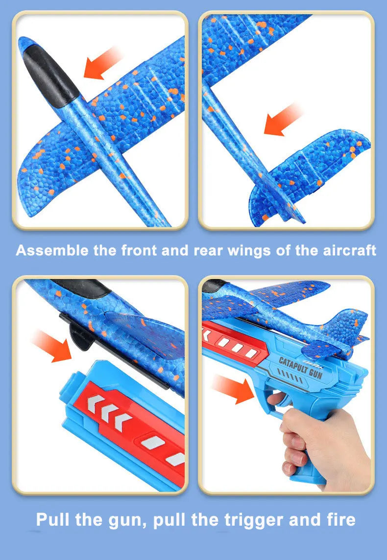 Airplane Launcher Toys Outdoor Sports Flying Toys Children's Foam Ejection Aircraft Toys Birthday Gifts for Boys Girls