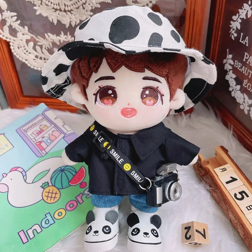 Fashion Caps for 20cm Dolls Beret Hat Candy Color Cute Flannel Casual Hat For Plush Doll Head Doll Fisherman Hat Accessories