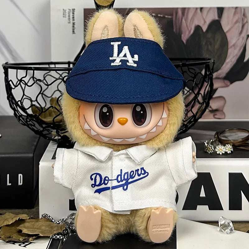For 17cm Labubu Clothing Set Baseball jersey Catcher gloves Baseball bat Hat V1 V2 V3 Labubu Clothes Doll Accessories Toys