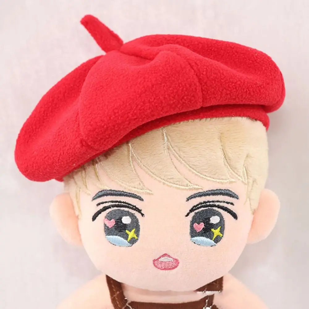 Fashion Caps for 20cm Dolls Beret Hat Candy Color Cute Flannel Casual Hat For Plush Doll Head Doll Fisherman Hat Accessories