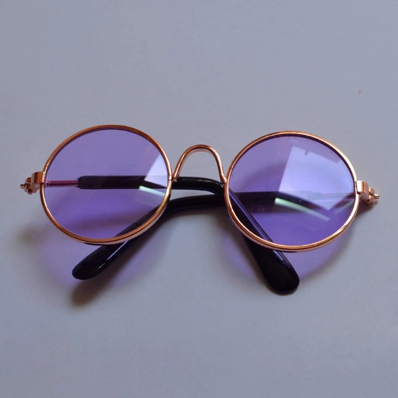 2022 New chirden toys pet toys Doll Cool Glasses Pet Sunglasses For doll Blyth American Grils Toy Photo Props
