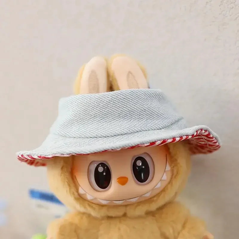 For 17cm LABUBU hat sit party macaron outfit doll bucket Hat Cute Doll Accessories Kids Girls Toys