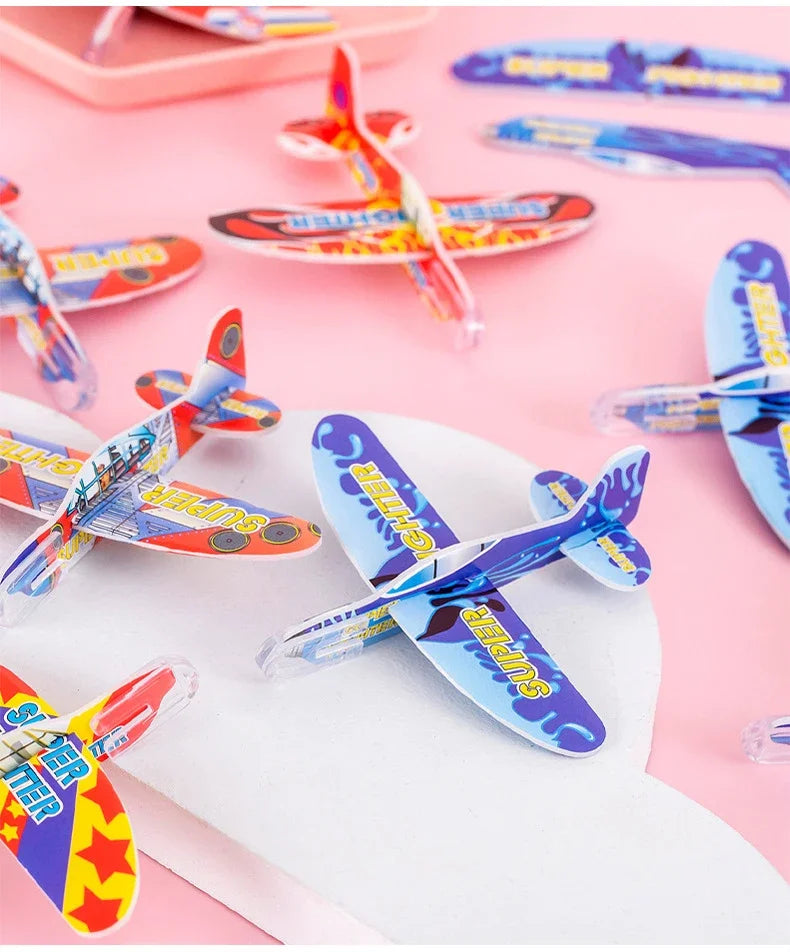 10/20Pcs Mini DIY Hand Throw Flying Glider Planes Foam Airplane Game Toys Kids Birthday Party Favors Baby Shower Fillers Gift