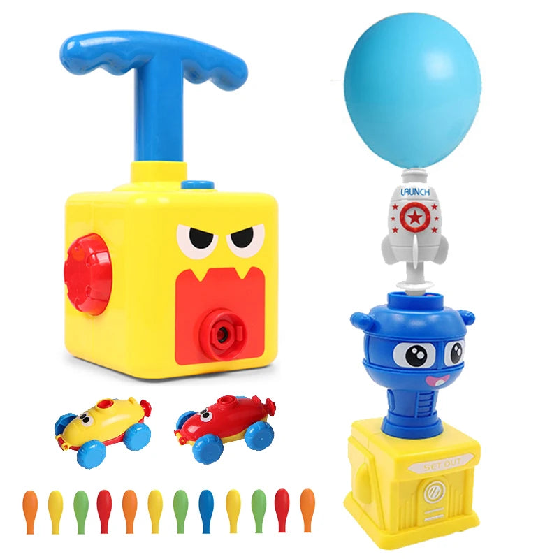 NEW Rocket Balloon Launch Tower Toy Inertia Air Power Balloon Car Science Experimen Puzzle Funny Educational Toys For Children