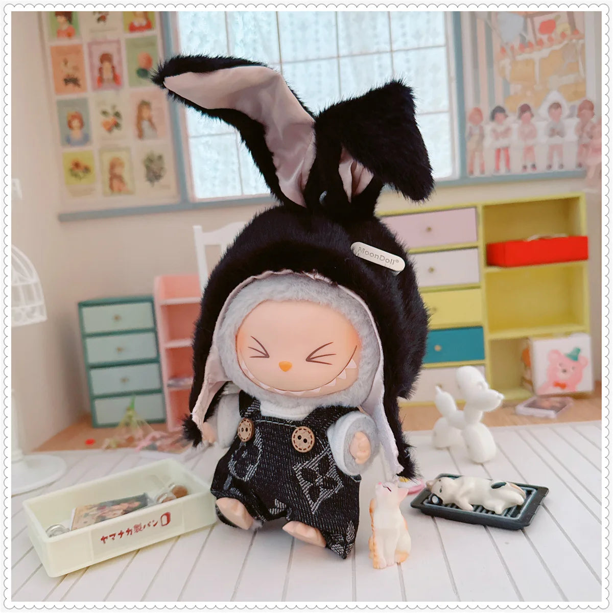 Cute Cotton Doll Rabbit Ears Hat for 10/15/17cm Star Body Doll Plush Hat Dress Up Accessories DIY Toy