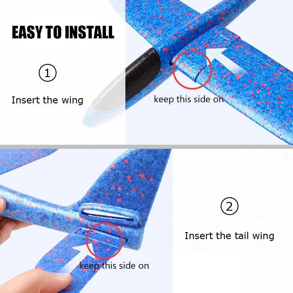 36cm48cm Large Foam Plane Glider Hand Throw Airplane Inertial EPP Bubble Planes Outdoor Launch Kids Toys for Children Boys Gift