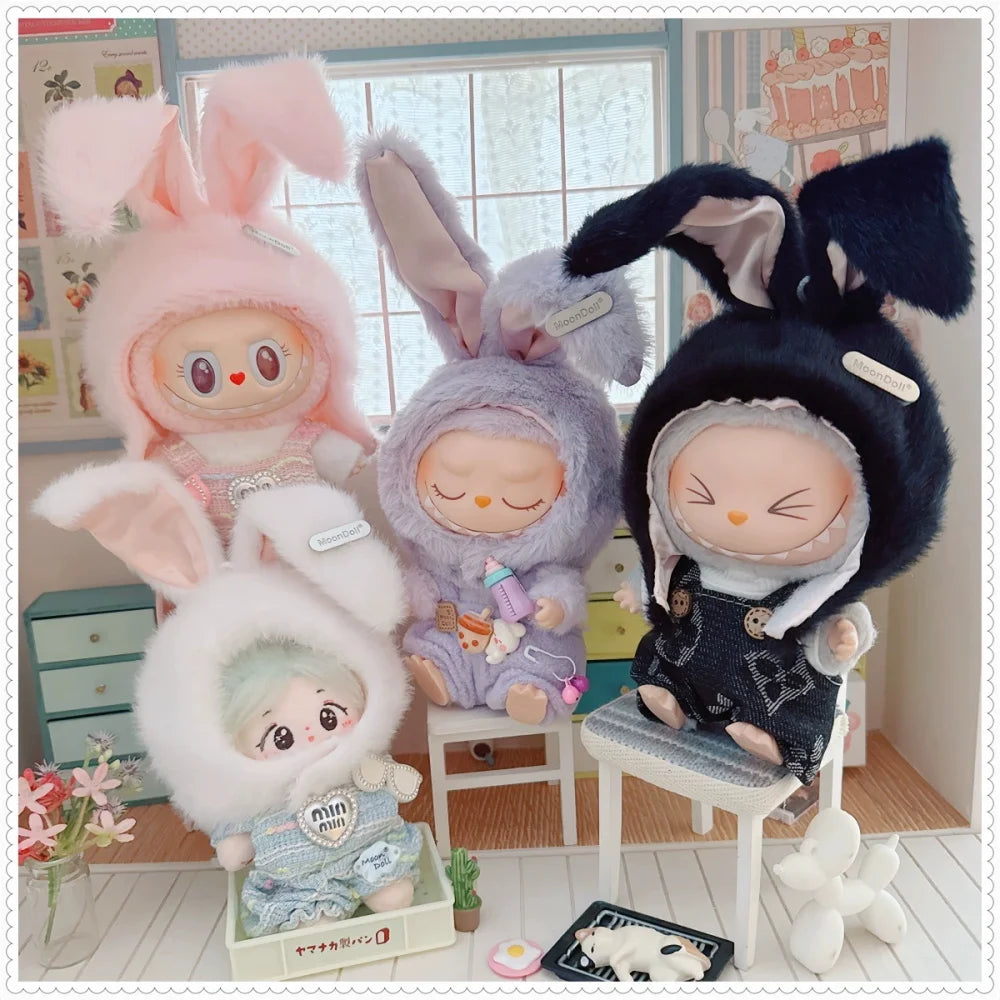 Cute Cotton Doll Rabbit Ears Hat for 10/15/17cm Star Body Doll Plush Hat Dress Up Accessories DIY Toy