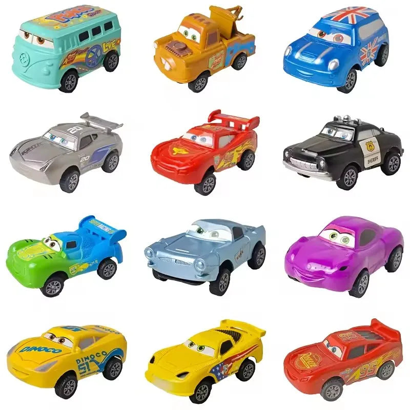 12pcs/set Disney Pixar Cars 3 Back Force Lightning Mcqueen Jackson Storm Mater Model Mini Car Toys Kids Birthday Gift Boxes 2025